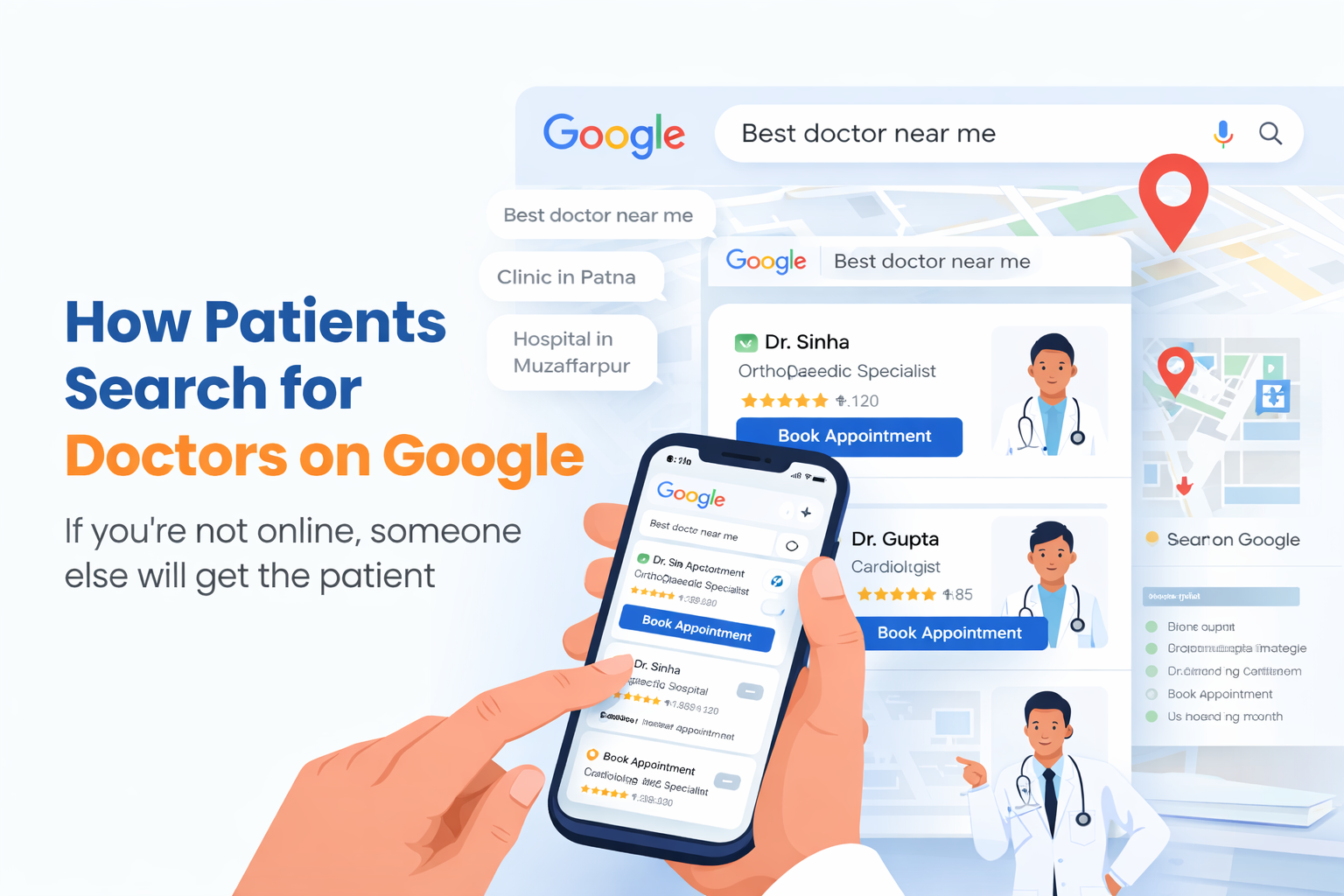 How patients search doctors on Google